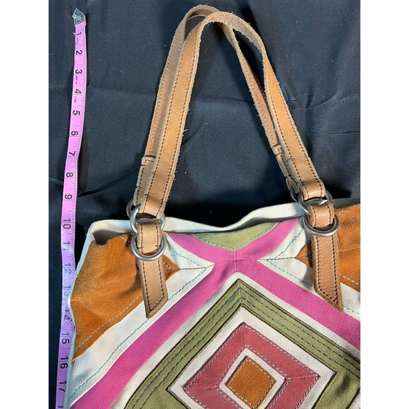 FOSSIL JESSE IVORY,OLIVE‎ GREEN,PINK FAB EMBELLISHED TOTE,SHOULDER HANDBAG,PURSE - Picture 15 of 15